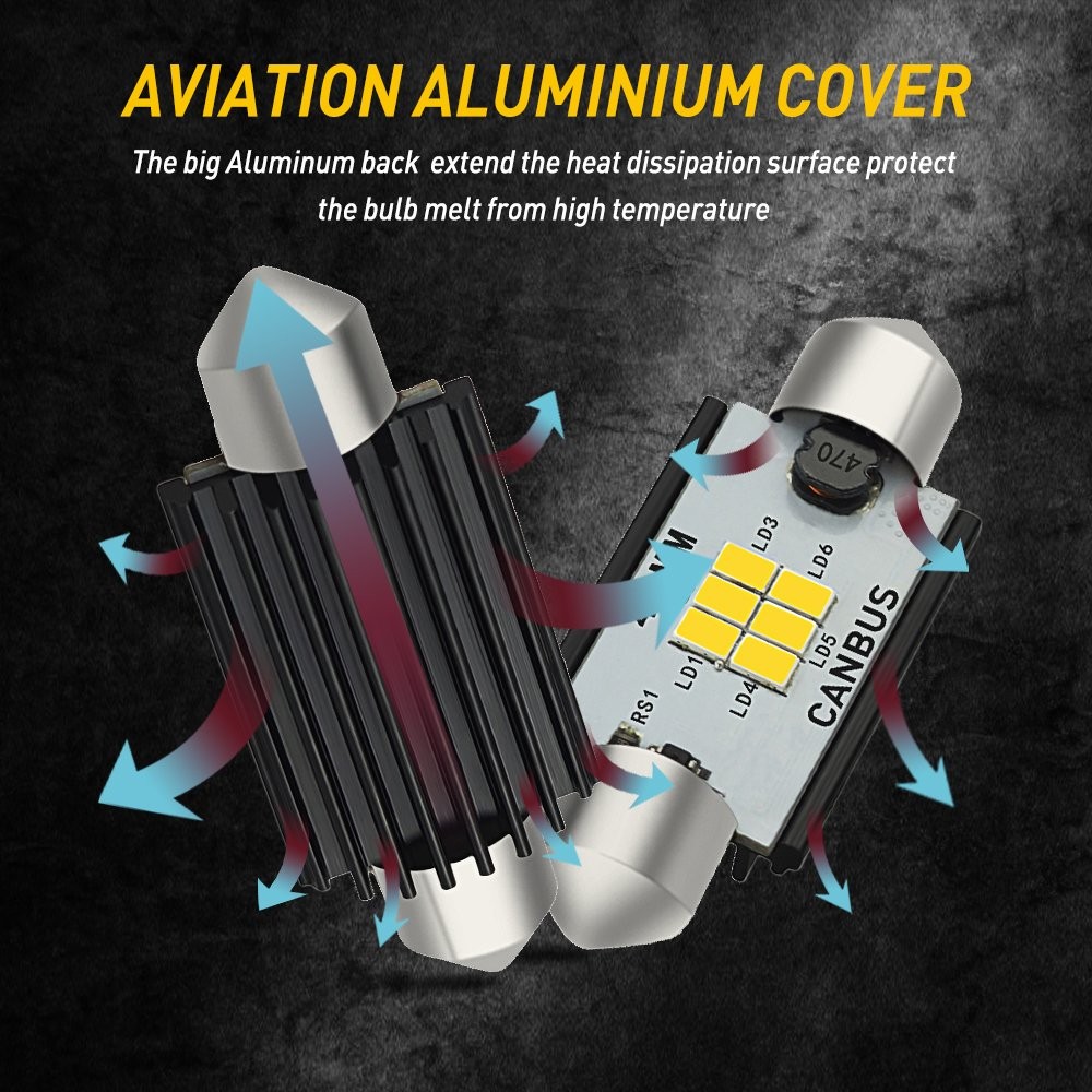 2X AUXITO 578 41MM Super White LED Interior Dome Map Light Bulb For Ford CNEDO
