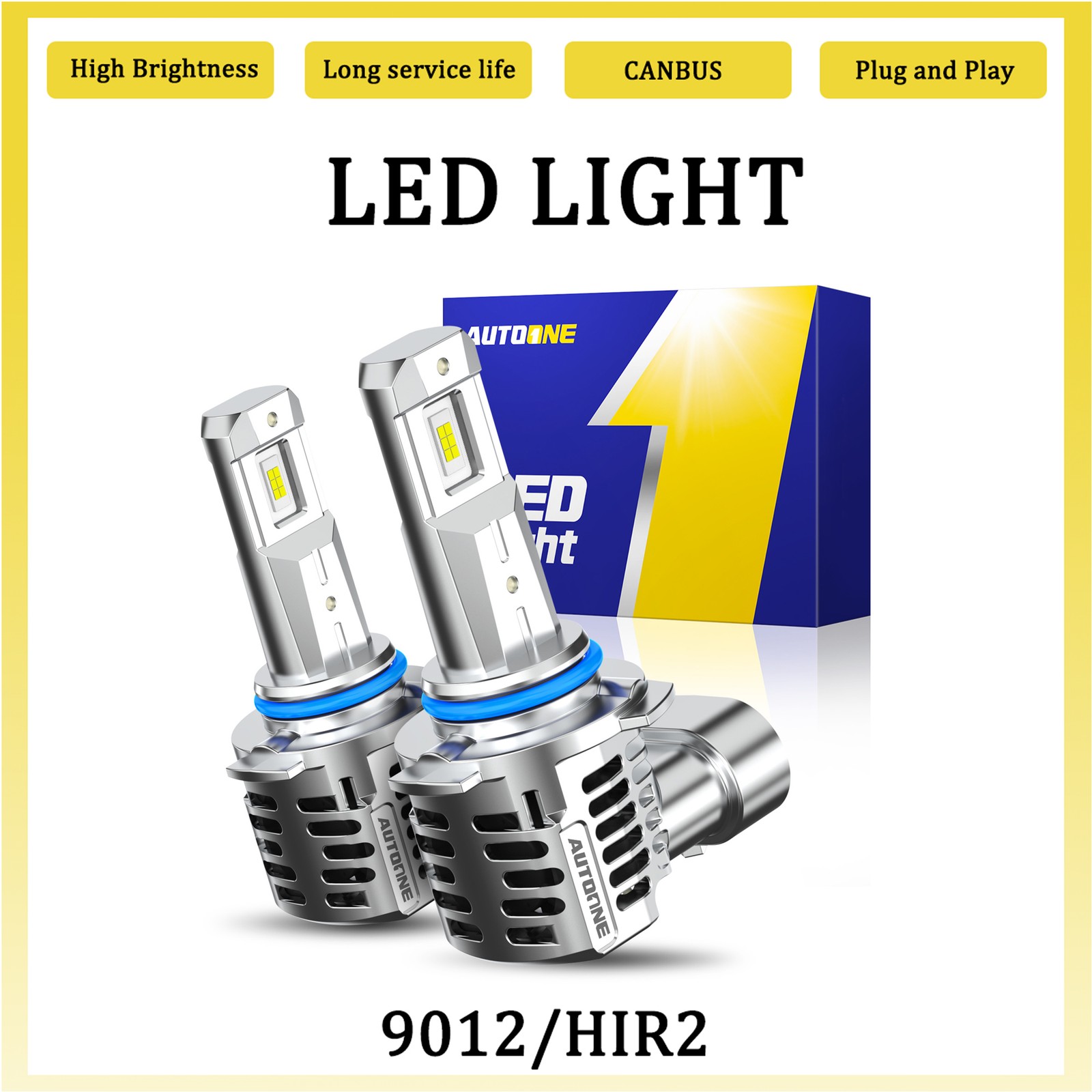 2x 9012/HIR2 LED Headlight Bulb Conversion Kit Low Beam 6500K White Super Bright