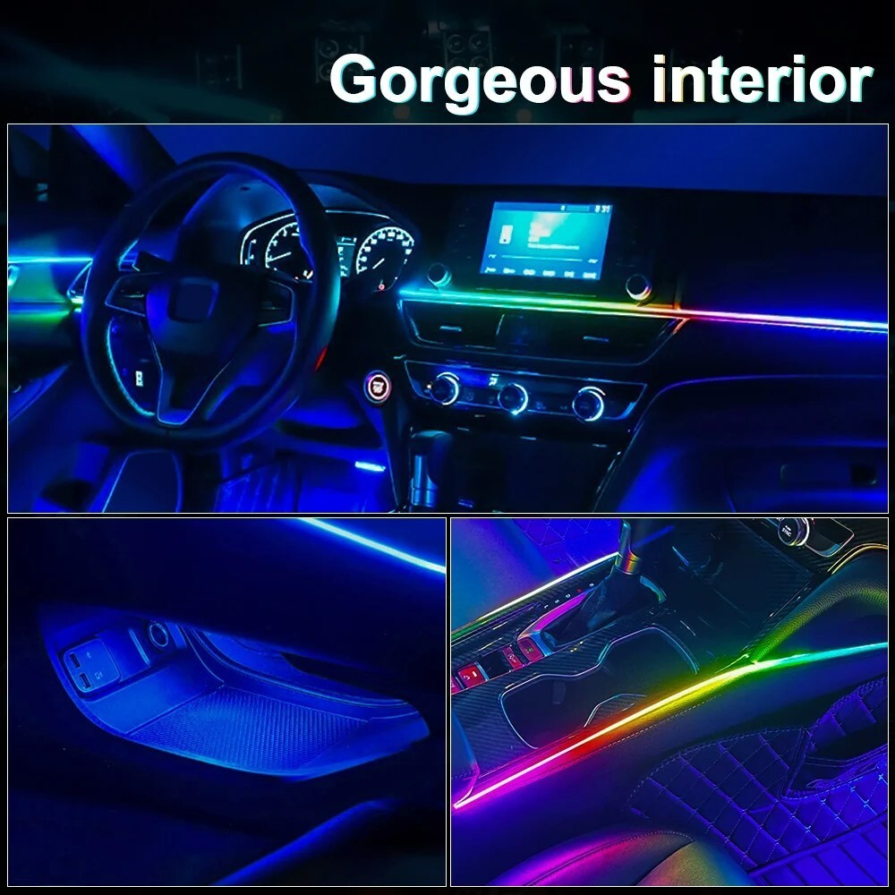 RGB Symphony Car Atmosphere Interior LED Acrylic Guide Fiber Optic Ambient Light