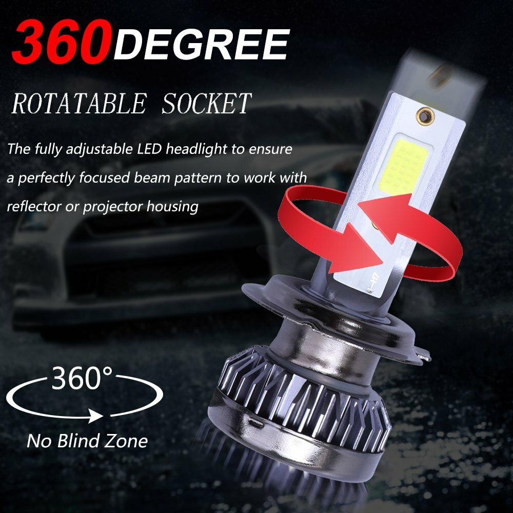 Mini H7 H11 H11 LED Headlight Combo High Low Beam Fog Light Bulb Kit 6000K White