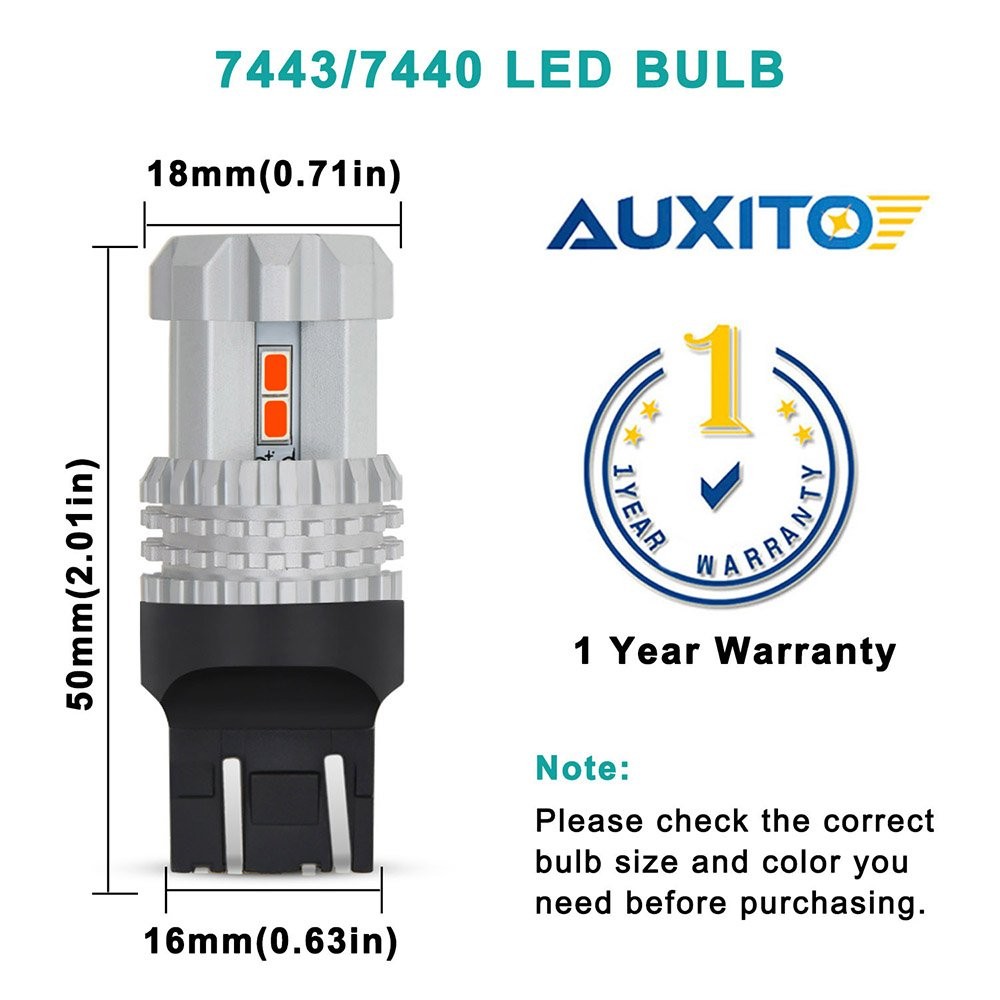 2x Bright Red Bulb 7443 7440 LED Brake Stop Lights for Toyota Corolla 2009-2019