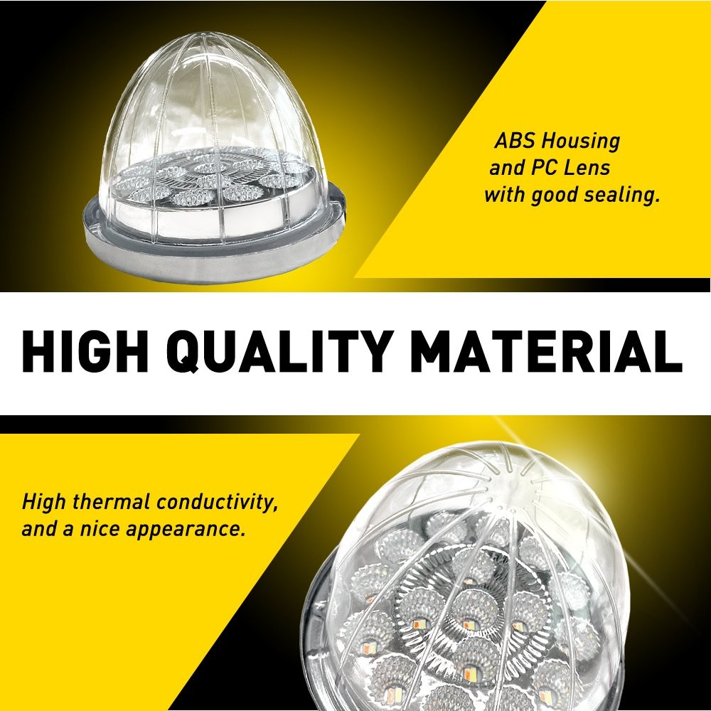 2/4xDual Revolution 17LED Watermelon Marker Light Amber White for 12V DC vehicle