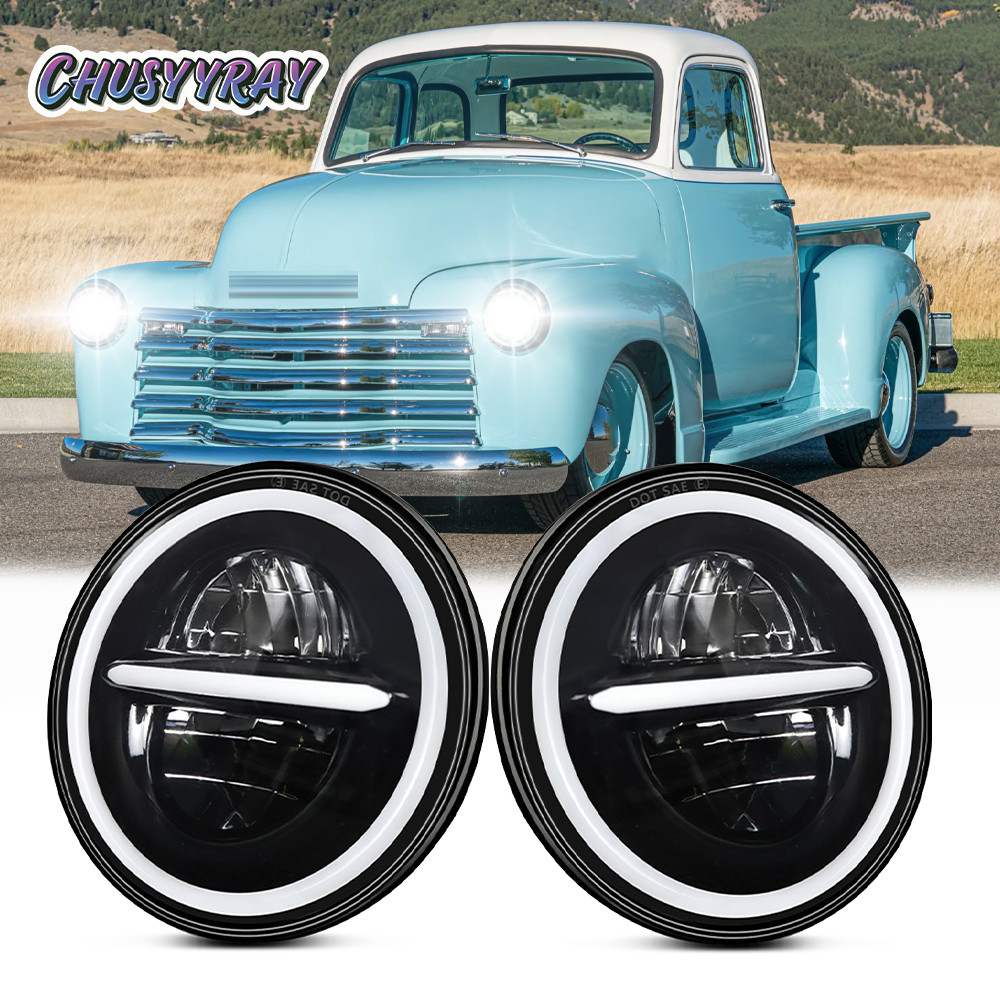 7″ Round LED Headlights Hi/Lo Fit Chevy Truck 1947 1948 1949 1950 1951-1957