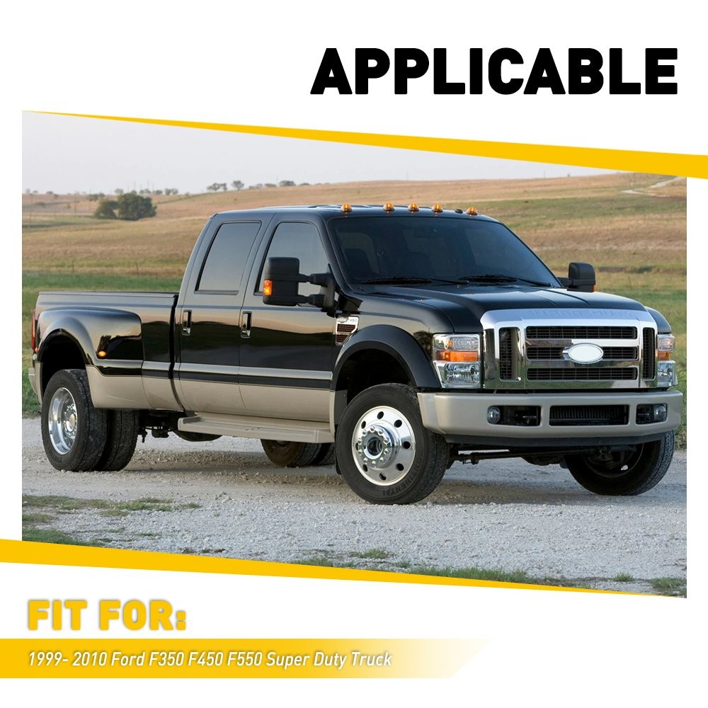 4Pc Smoked Dually Fender Red Amber LED Side Marker Lights For Ford F350 F450 F50