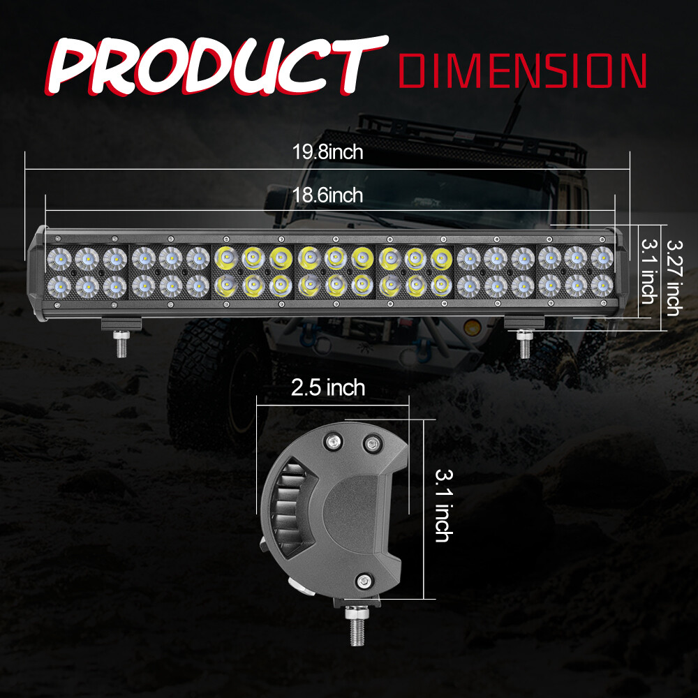 Offroad 20″ LED Lower Bumper Work Light Bar Spot Flood Driving UTV For Ford F150