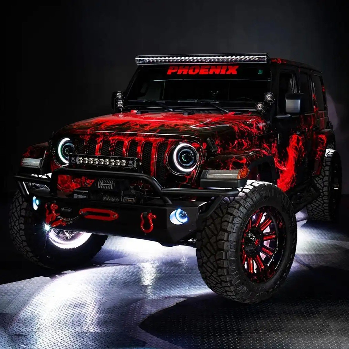 ORACLE High Power 20W LED Halo Fog Lights Dynamic ColorSHIFT fits Jeep JK/JL/JT