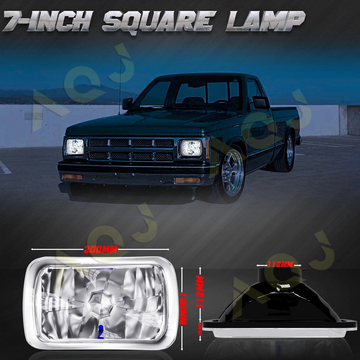 7×6″inch LED Headlights High-Low DRL Sealed 5X7″ For Chevrolet G20 1981-1995