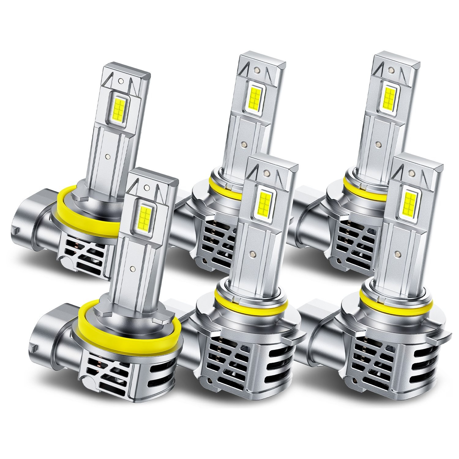 9005 9006 H11 LED Combo Headlight Bulbs Kit High Low Beam 6500K White 33000000LM