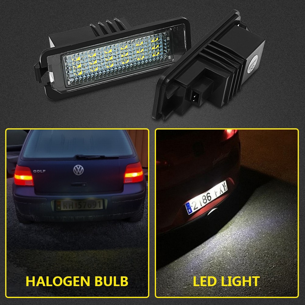For 2006-10 Volkswagen New Beetle Car Rear 18 LED Number License Plate Light 2PC