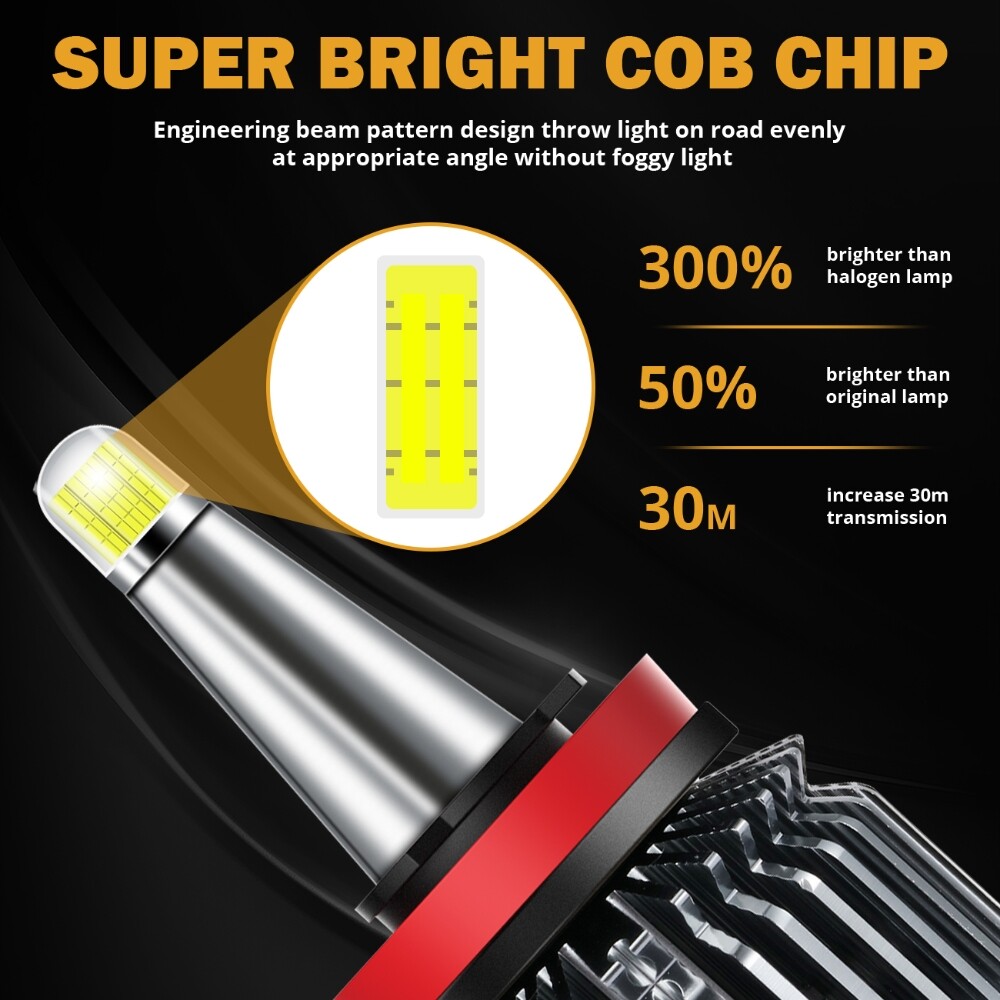6-sides 9005 / H11 LED Bulbs Headlight Kts High Low Beam Super Bright White Lamp