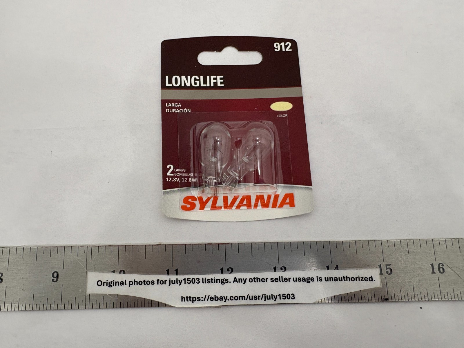 (2) NEW Sylvania 912 Long Life Miniature Bulbs Wedge 912LL – CLEAR (1 x 2pk)