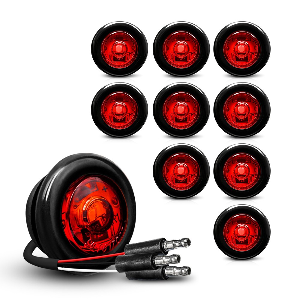 3/4″ Round Red LED 50000 Hours Lifespan Side Running Marker Lamps 12V 20Pcs New