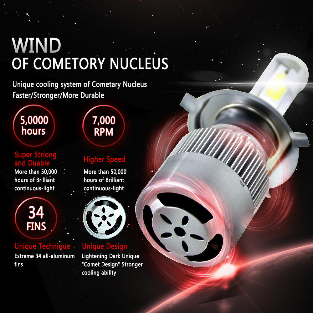 For Yamaha Majesty Vino Zuma Scooter 100W LED Super White Headlight Bulbs Lamp