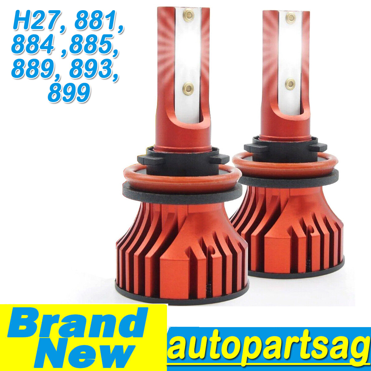 Pair of H27 880 881 80W LED Car Fog Light Bulb Kit DRL Light Lamp Bulb White