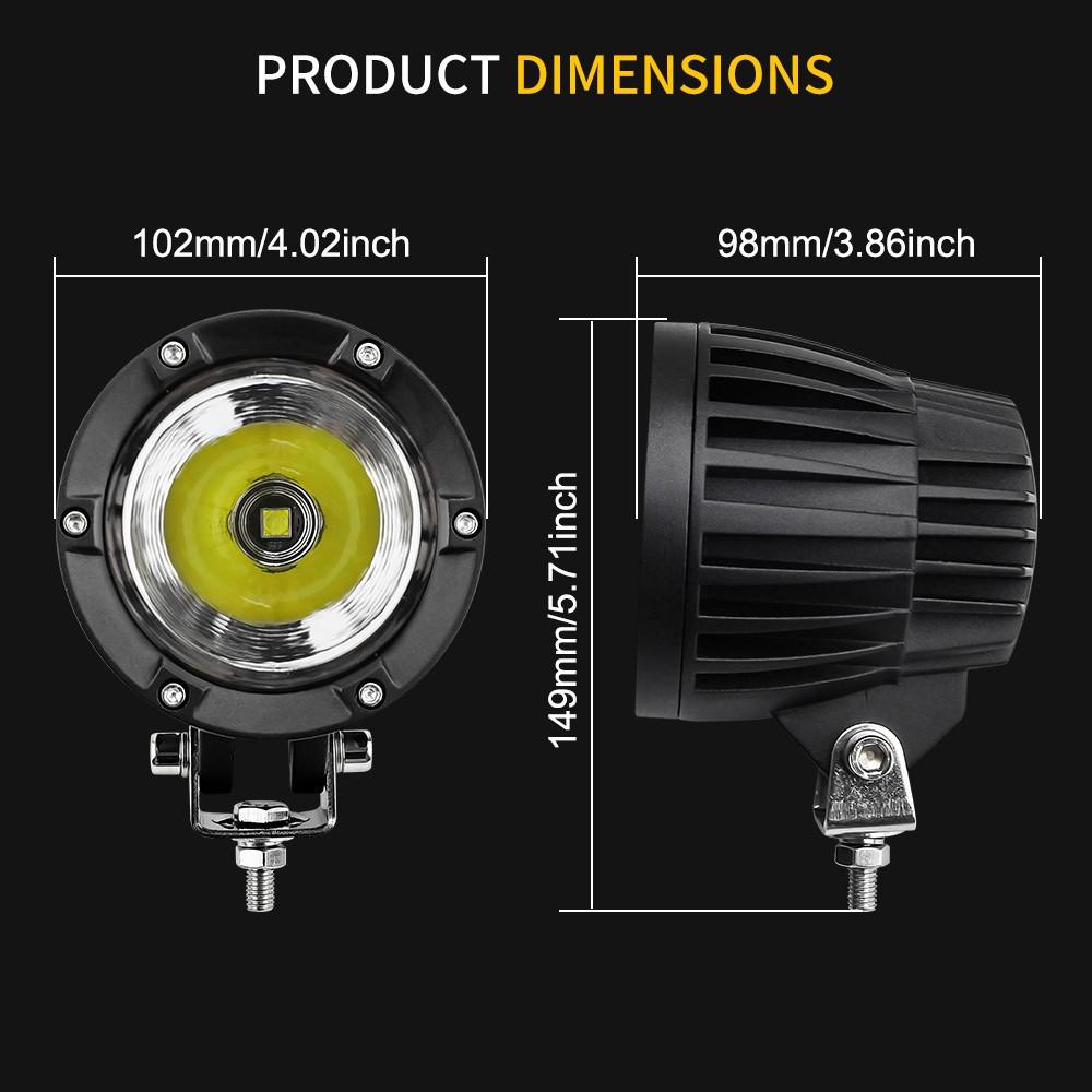 4X 4″ 160W Round LED Lights Bar Spot Driving Work Pods For Offroad 4WD UTV 12V