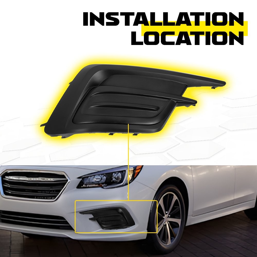 Front Left Right 2-20X Black Fog Light Bezel Cover for 2018-2019 Subaru Legacy