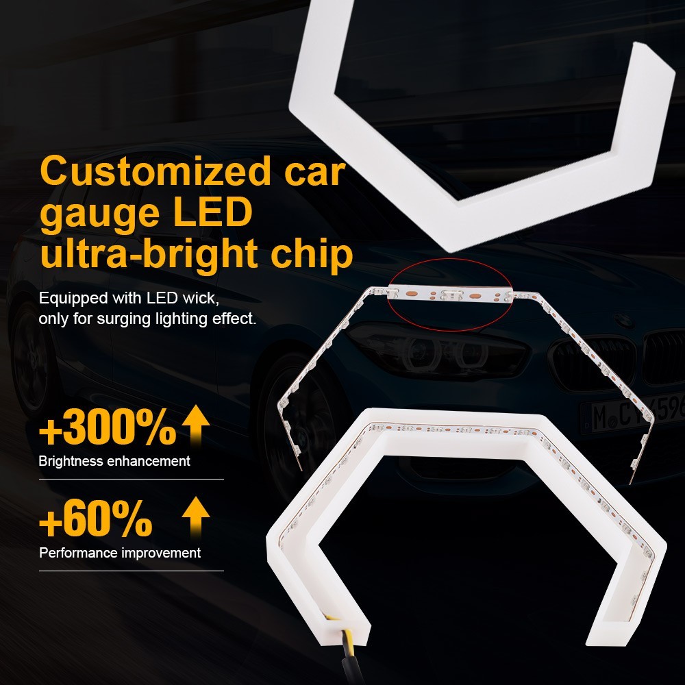 APP 2 in 1 Car RGB Heart LED Angel Eyes Halo Rings Headlight DRL Light Retrofit