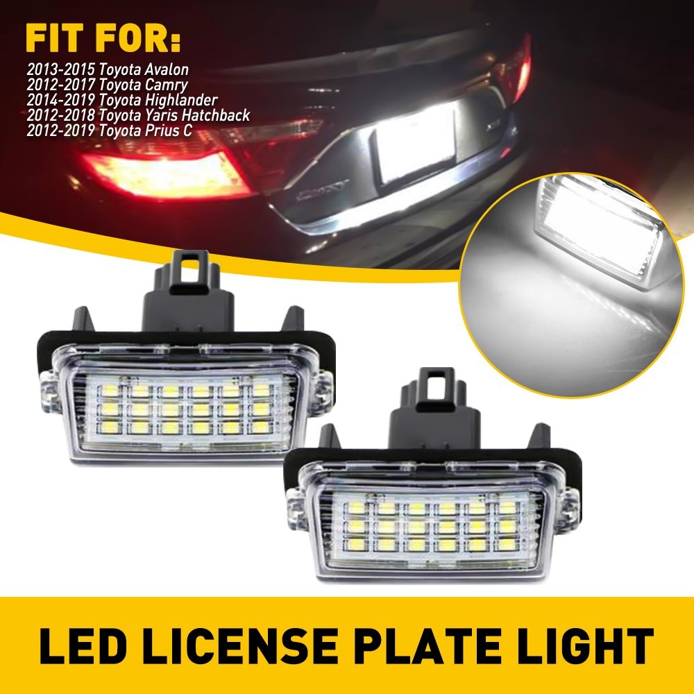 For 2012-2017 Camry LED Toyota License Plate Light Assembly Replacement White X2
