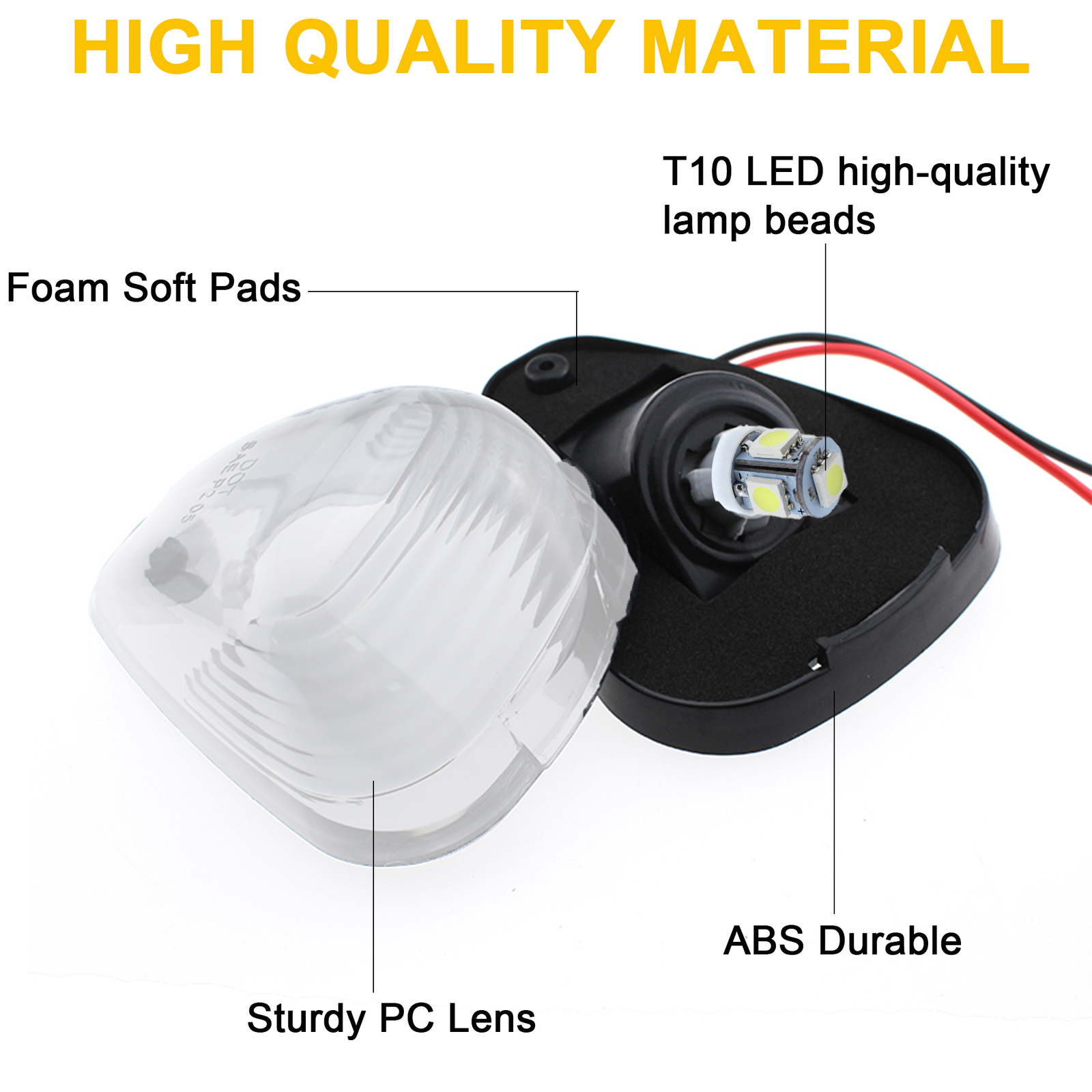 Clear Lens White LED Cab Roof Marker Lights For 99-16 F250 F350 F450 Super Duty