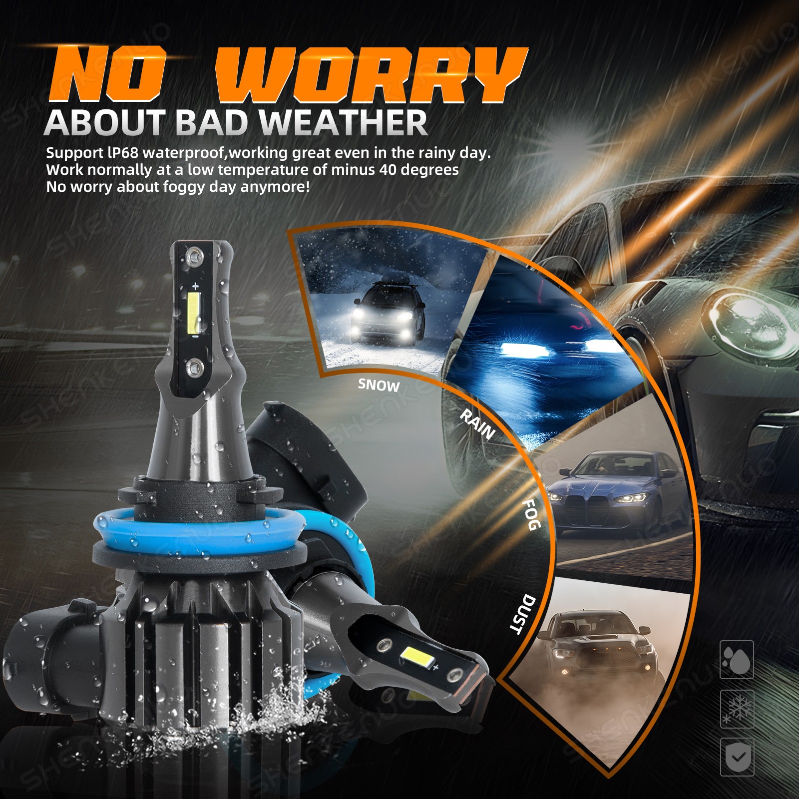6x LED Headlight High Low Beam Fog Light Bulbs 6000K For Volvo XC70 2007-2013