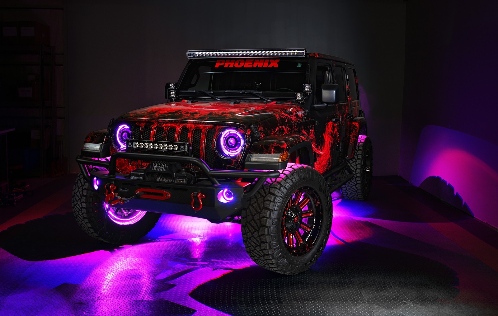 ORACLE High Power 20W LED Halo Fog Lights Dynamic ColorSHIFT fits Jeep JK/JL/JT