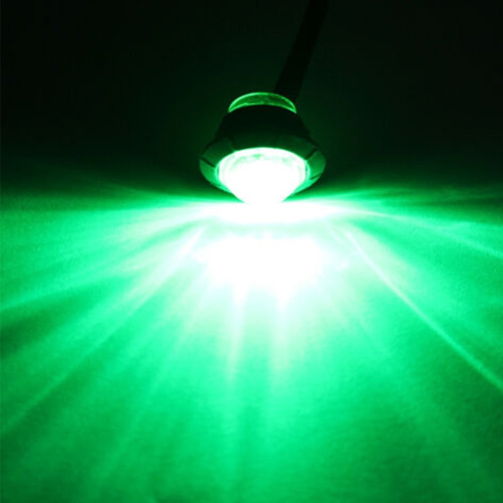 Green Round Marker Lights 3/4″LED Truck Trailer 12V Bullet Side Clearance Light