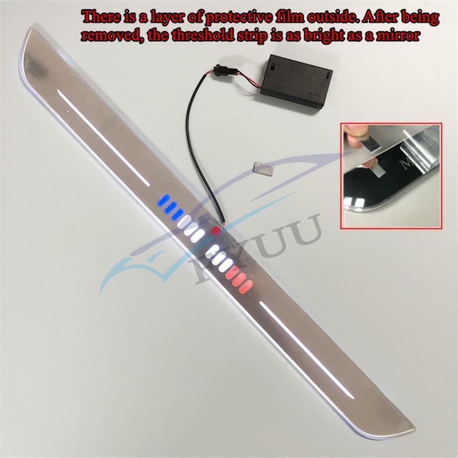 2Pcs 550*45mm Car LED Flowing Front Pedal Light Sill Pathway Welcome Scuff Light