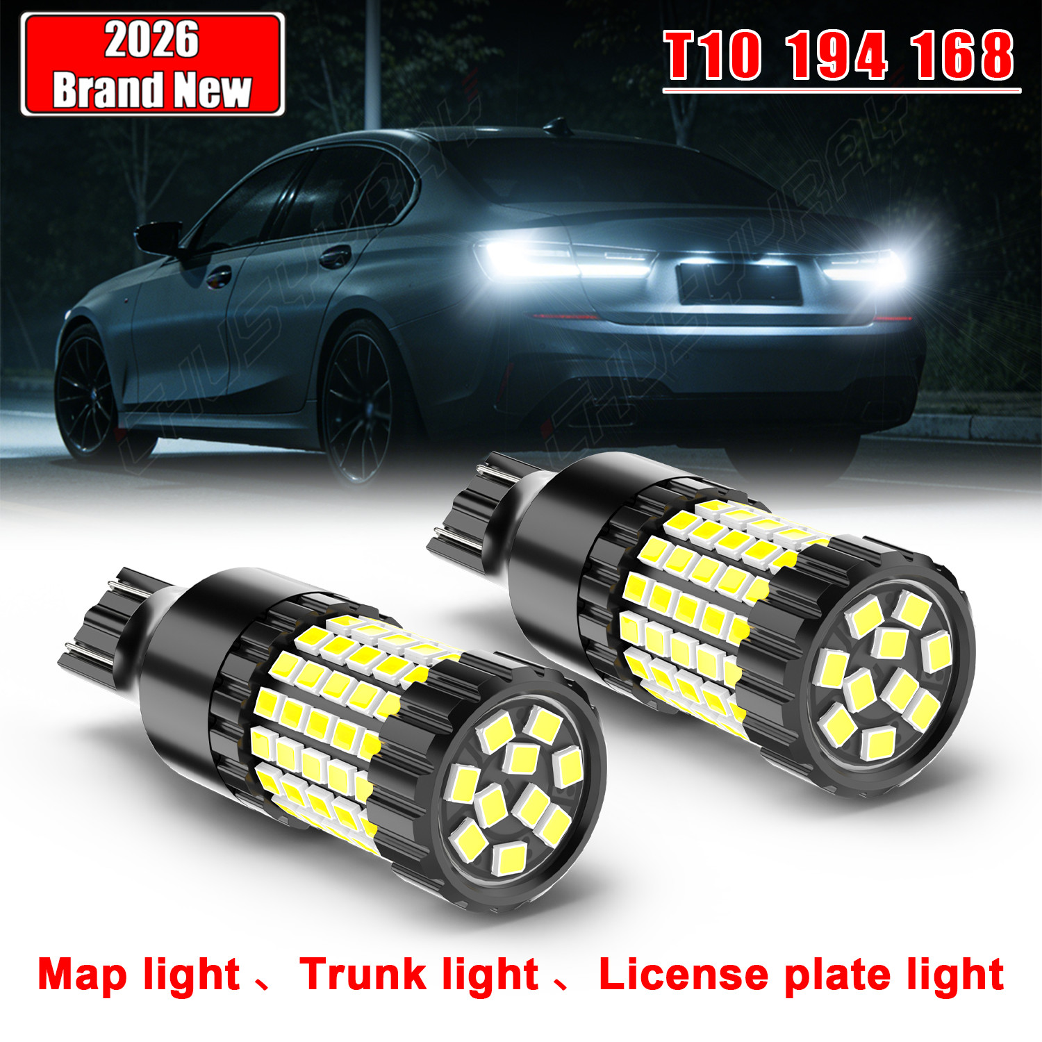 2PCS T15 LED Reverse Backup Light Bulbs fit Chevrolet Ford GMC 6000K 921 912