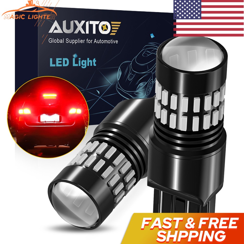 AUXITO 7443 Red 7440 Strobe LED Blinking Flash Brake Tail Light/Parking Lamp 48W