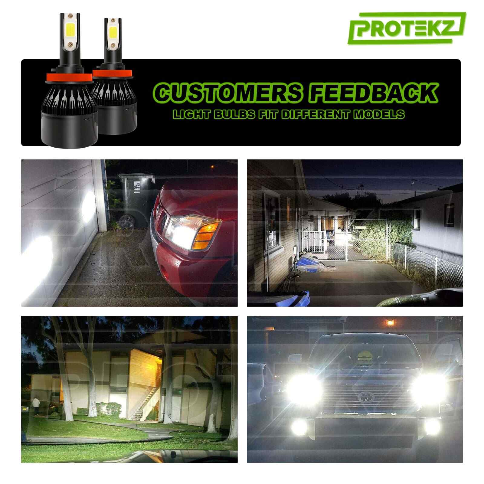 9005 Hb3 + H11 Combo Protekz LED Light Bulb Conversion Kit 100W 30000LM 6000K