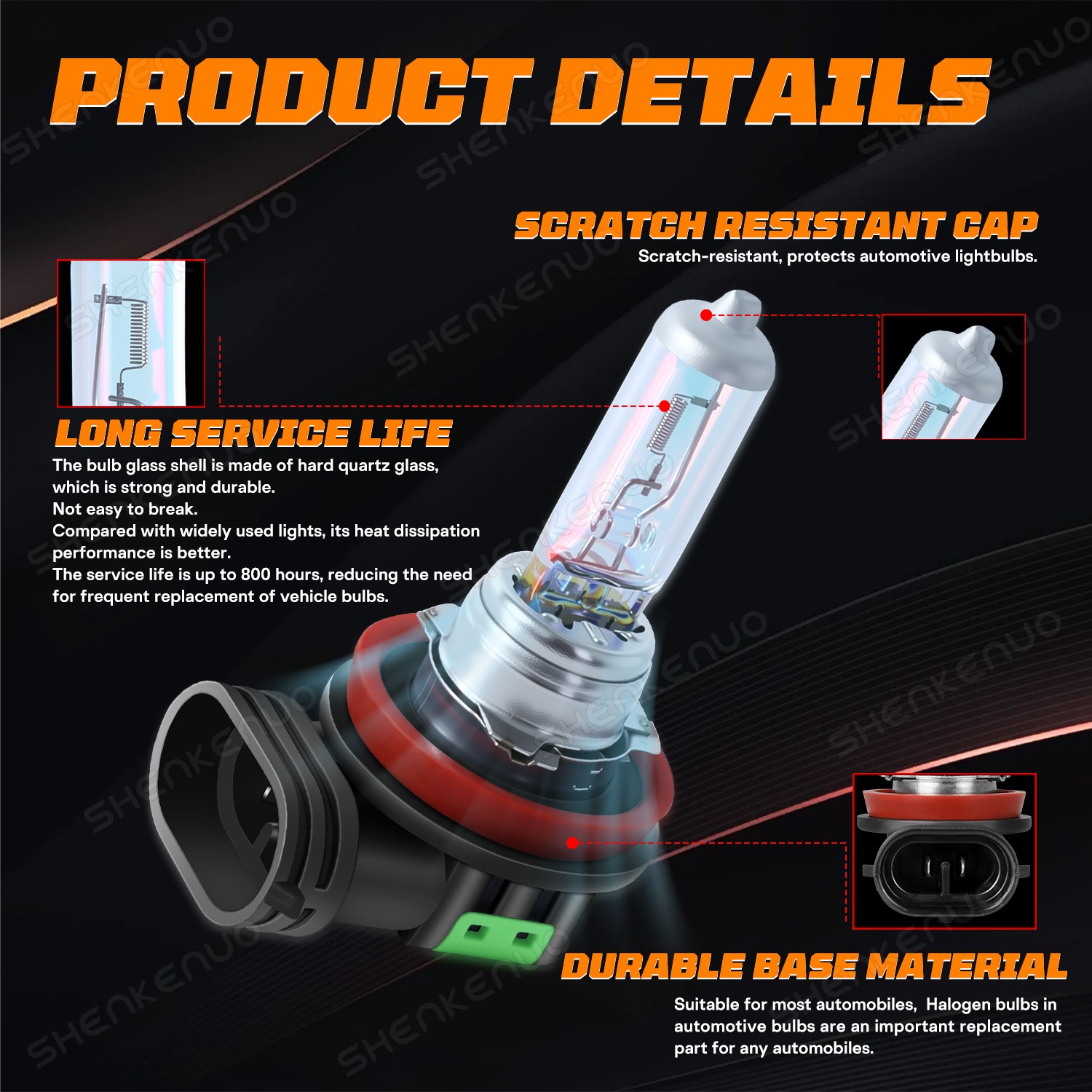 For Hyundai Tucson 16-2018 – H7 H7 H11 Halogen Hi/ Low/Fog Beam Headlight Bulbs