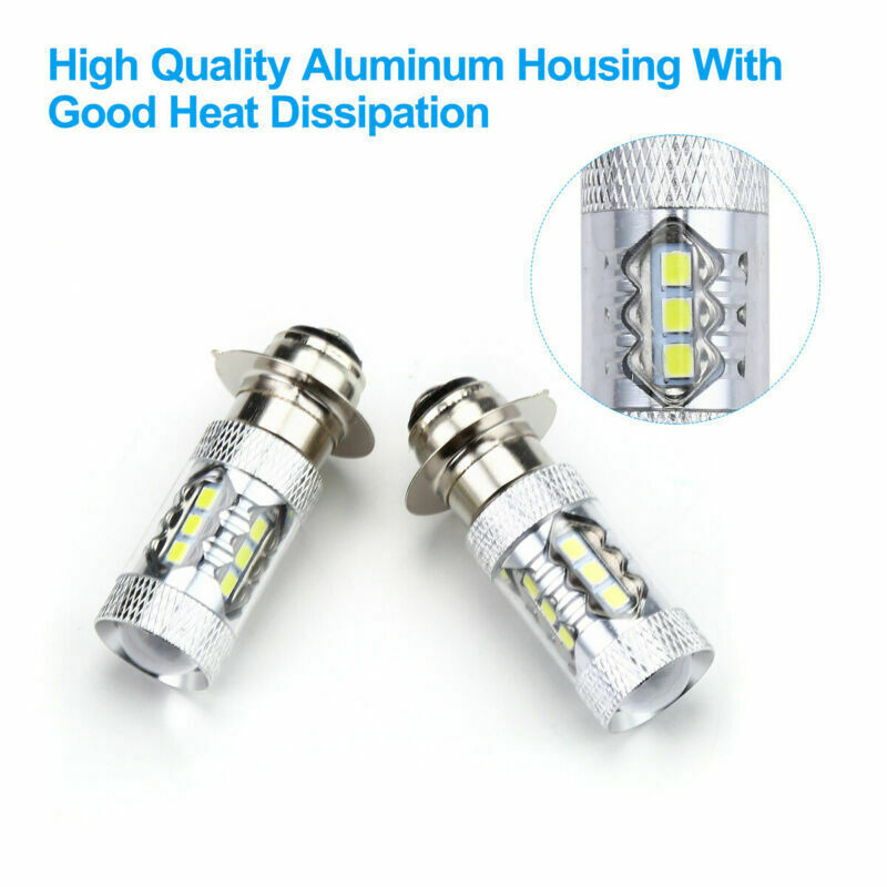 2pcs For Yamaha YFZ450R Rhino 700 Raptor YFM660 H6 LED Headlight Bulb White Lamp