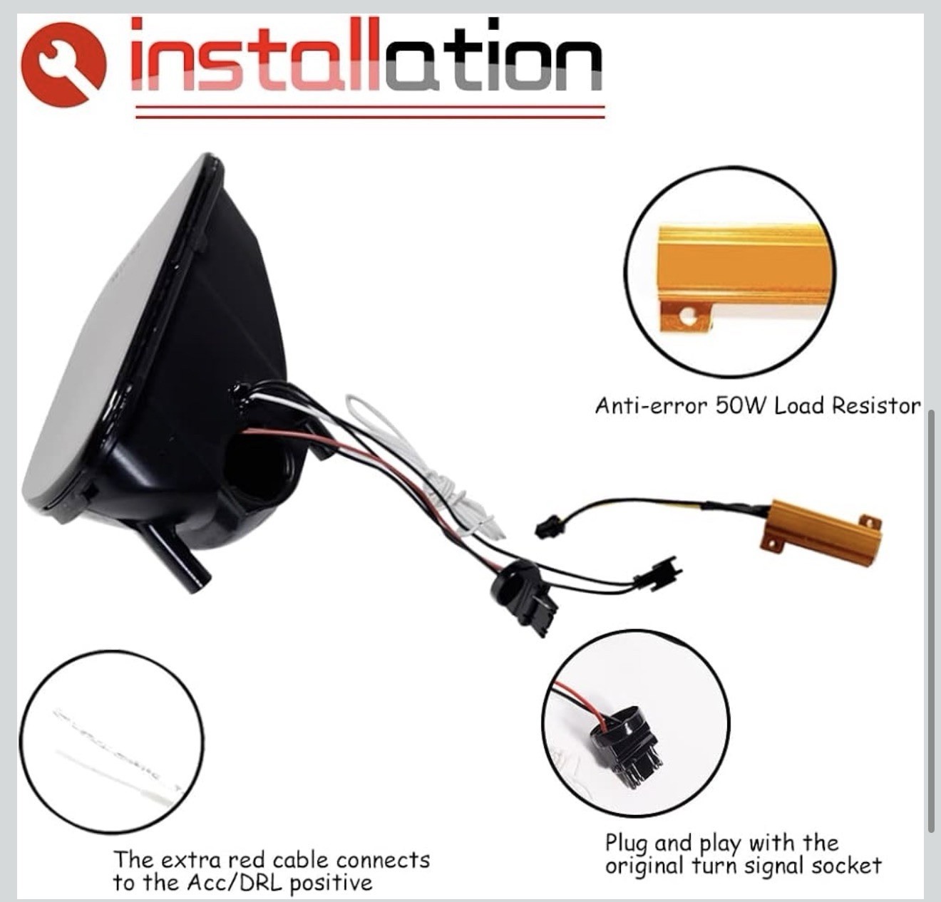 Clear Lens Switchback White/Amber DRL LED Turn Signal Lamp