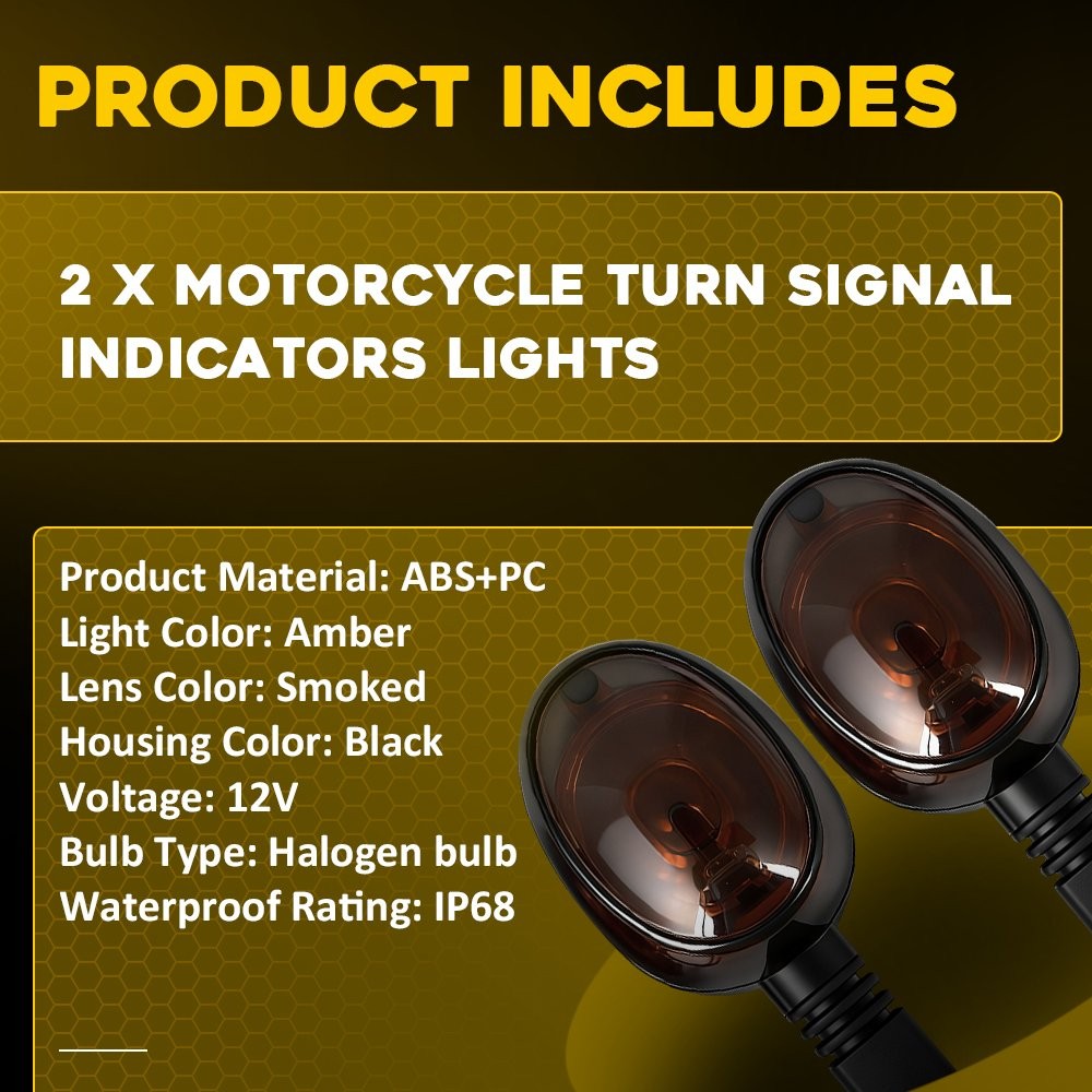 Smoked Amber Turn Signal Indicator Lamps Fit Buell X1 99-02 Blast 00-10 2-6X