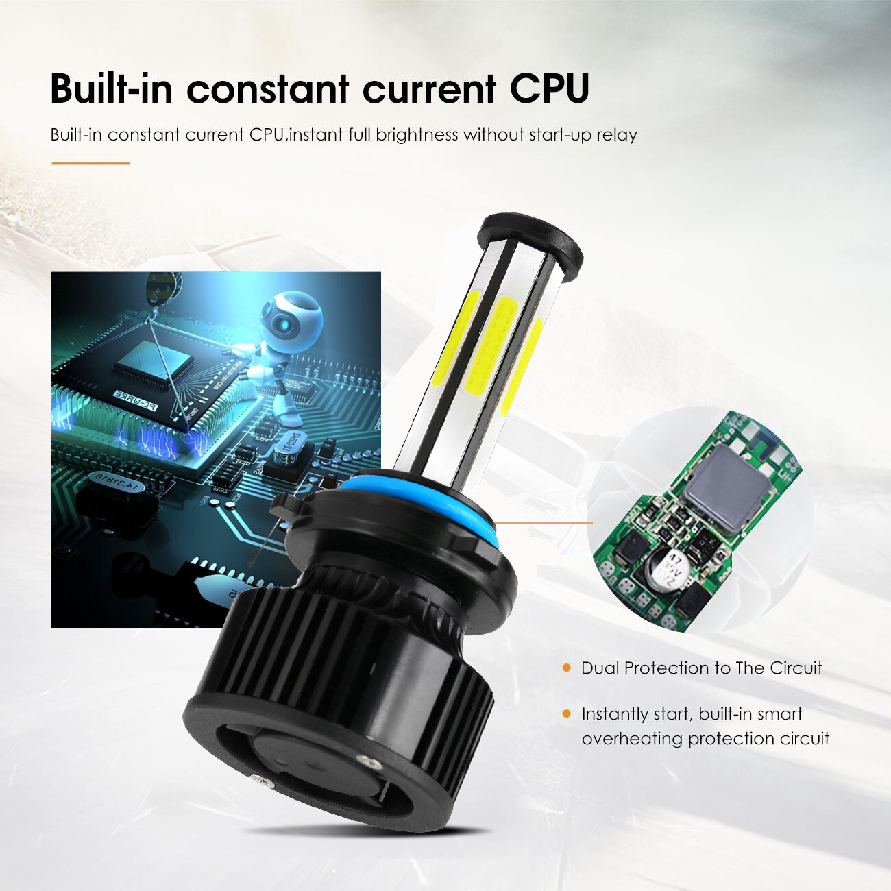 2/4/6/8 Sides HB4 9006 LED Headlight Bulbs Low Beam Super Bright 6000K White 2x