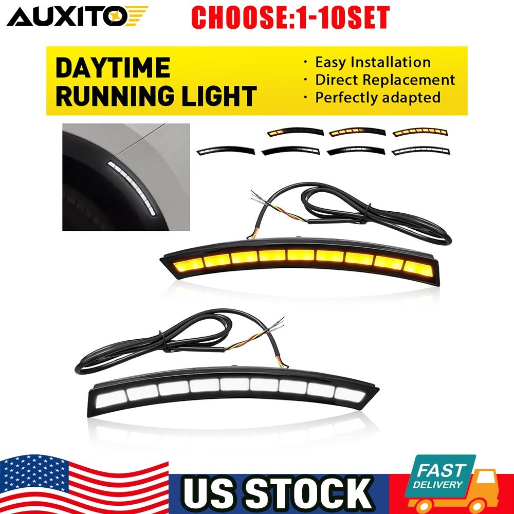 Daytime Running Light Side LED Smoked For Honda CR-V 2023 2024 Amber White 2-20X
