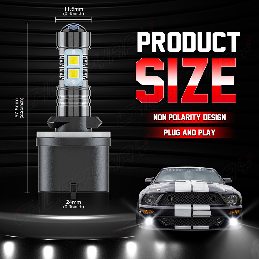 880 100W LED Fog Light White 6000K 2x Bulbs For Pontiac Firebird 1993-2002