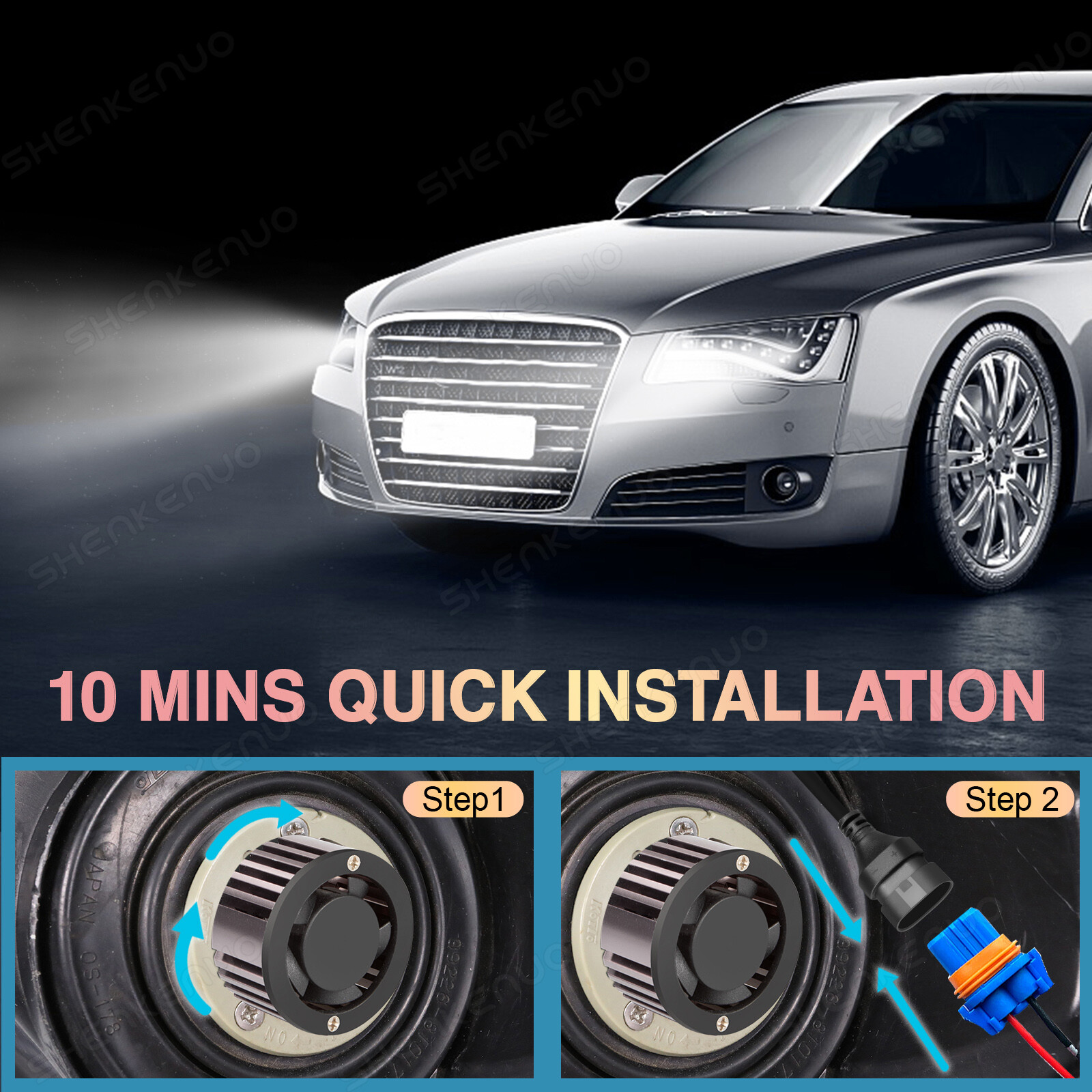 For 2002-2006 BMW 325xi Combo LED Headlight Fog Light Bulbs Kit H7 H7 H11