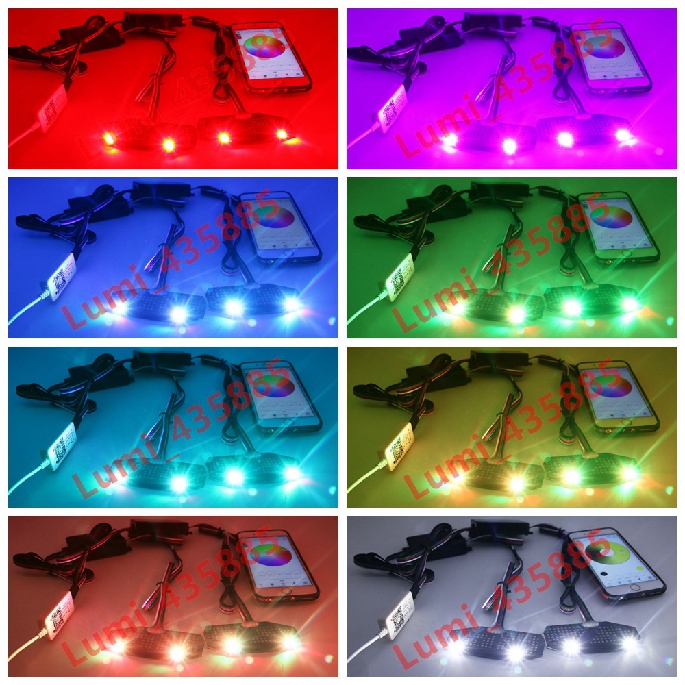 RGBW LED DRL Boards For Ford Mustang 2013-2014 Bluetooth Headlight Retrofit DIY