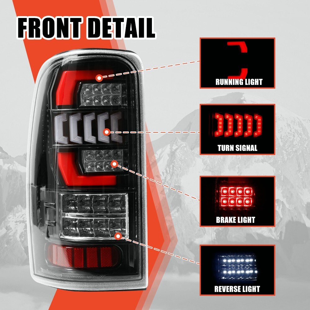 For 2000-2006 Chevy Suburban Tahoe GMC Yukon LED Tail Lights Lamps 00-06 Clear