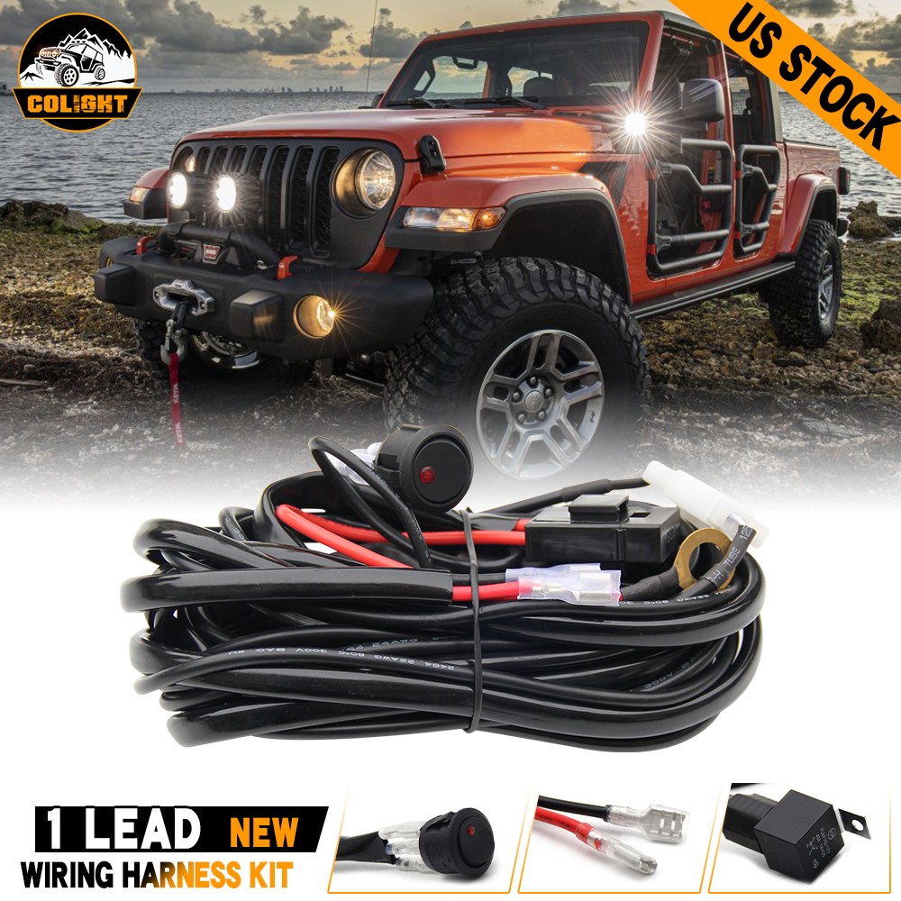 6.5ft LED LightBar Wiring Harness Kit 12V 40A Fuse Relay ON/OFF Switch-1 Lead US