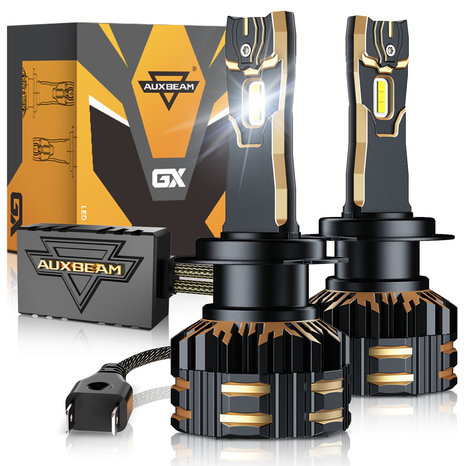 AUXBEAM H7 LED Headlight Bulbs Kit High Low Beam White 120W 110W 90W 70W Canbus
