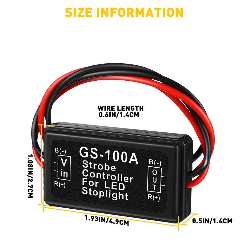 12V GS-100A LED Brake Stop Tail Light Strobe Flash Module Controller Box Module