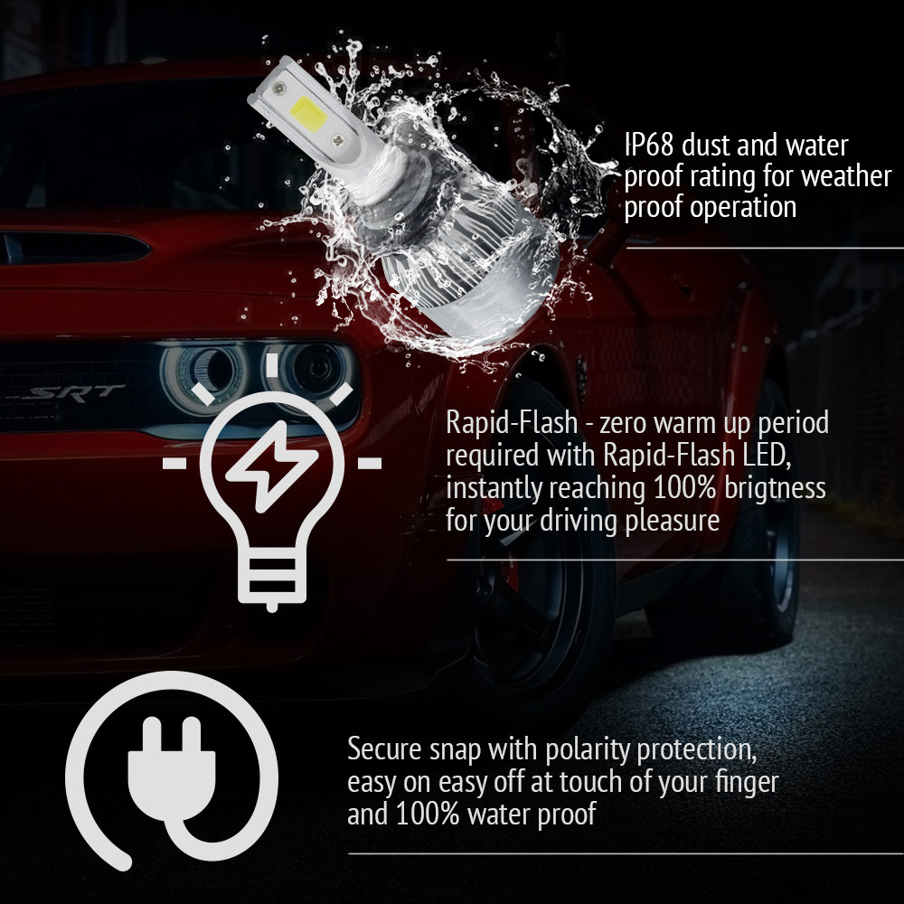 White 9006 HB4 HB4U LED 6500K Low Beam Bulb 388W 38800LM Headlight Kit CREE