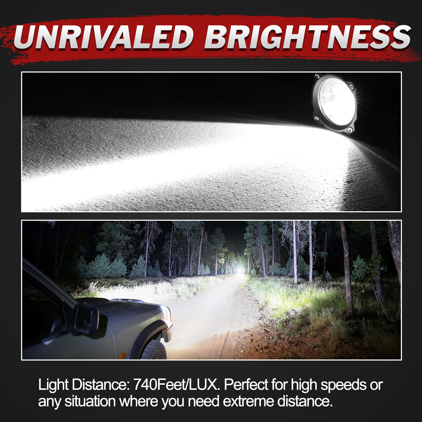 Pair 2.6Inch Led Driving Light Pods Spot Beam Off Road ATV Truck Deep Reflector
