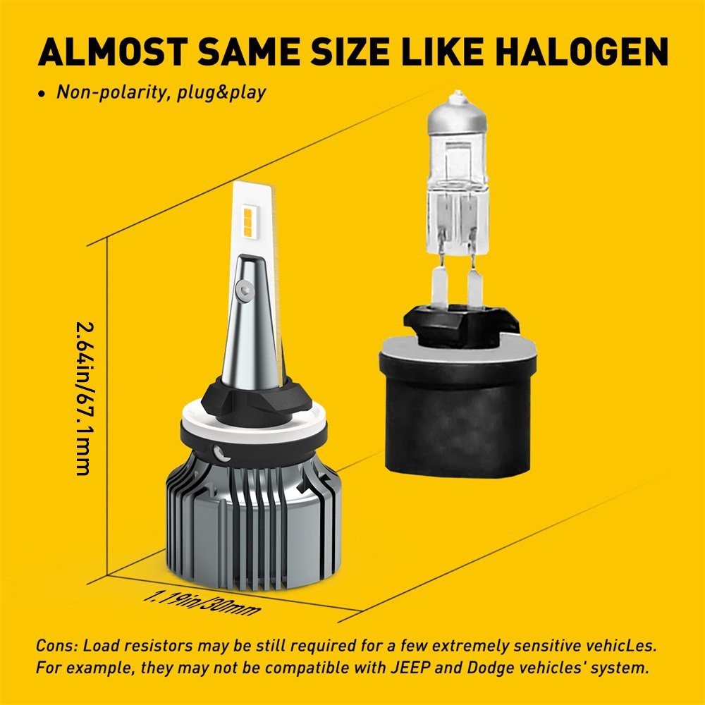 Upgarde Golden Yellow 880 881 899 LED Bulb For Fog Light Driving 3000K 28W Lamp