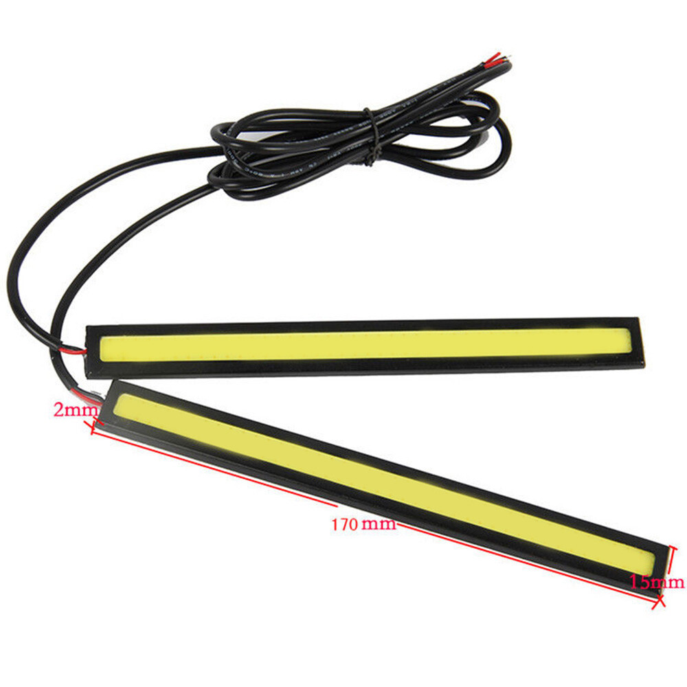 White 12V LED Strip DRL Daytime Running Light Fog COB Lamp Driving 10PCS 17cm