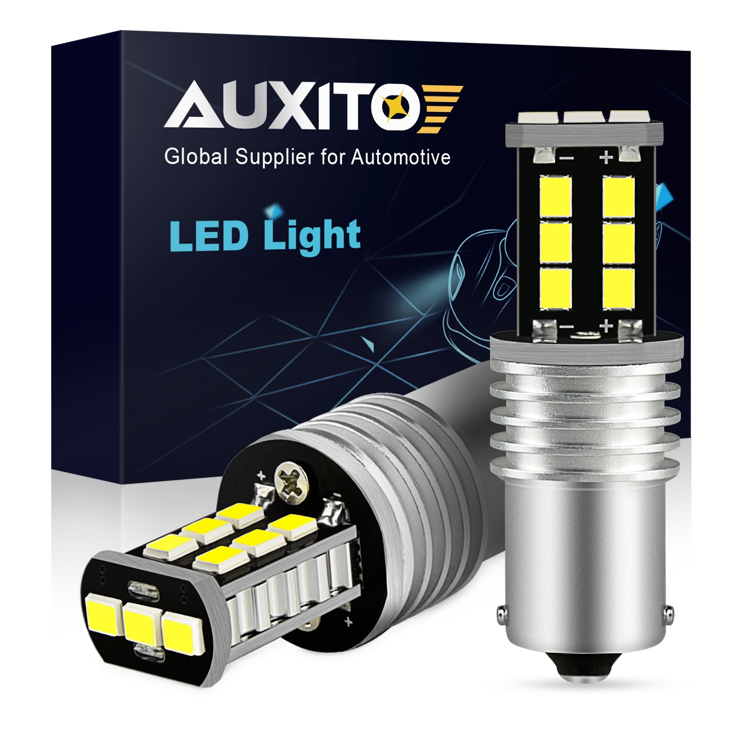 AUXITO Error Free CANBUS 1156 White P21W LED Bulbs Backup Light Reverse Bulb EH