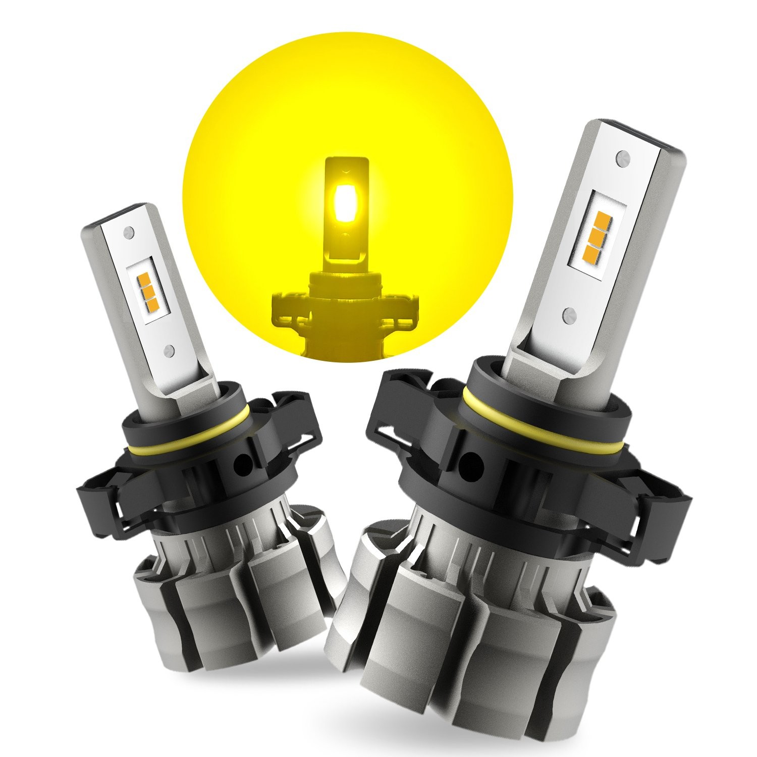 2X AUXITO Lamp LED H16 5202 Fog Light Bulbs DRL Super Bright 6000LM Amber Yellow