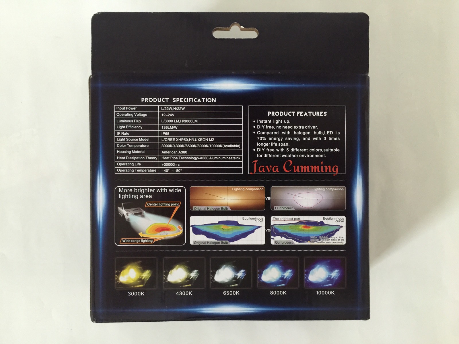 2024 US CREE 6000Lm & 44W/set LED Headlight Kit, 9006/HB4, DIY 6000K/8000K/3000K